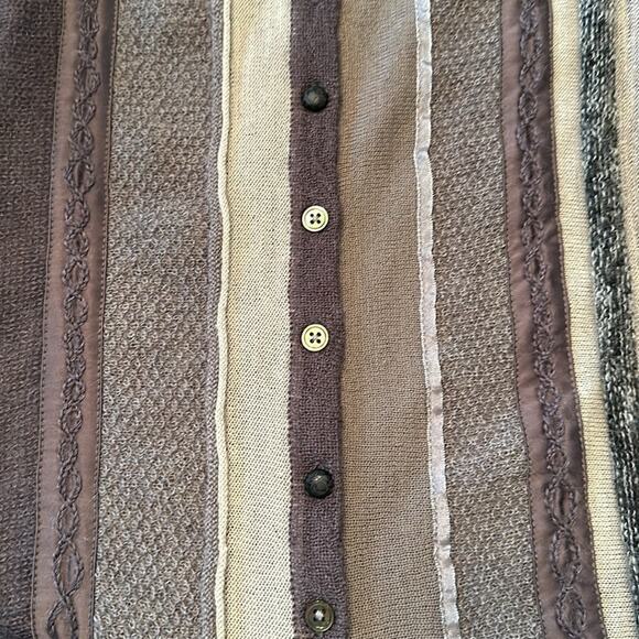 J. Jill  Sweaters Mixed Media Wool Knit Sweater Cardigan With Belt size Medium - Picture 3 of 5